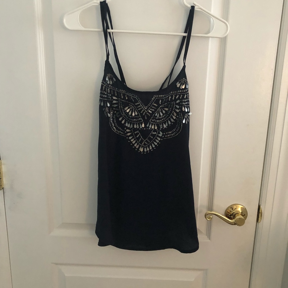Navy Sequin Tank Top from Abercrombie
